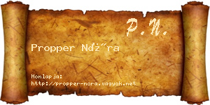 Propper Nóra névjegykártya