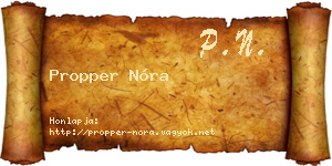 Propper Nóra névjegykártya