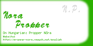 nora propper business card